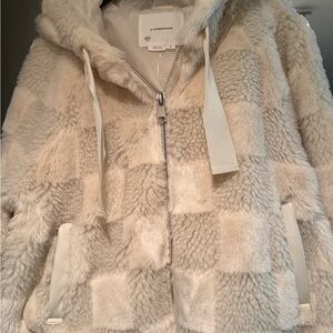 Anthropology Faux fur Hooded Jacket